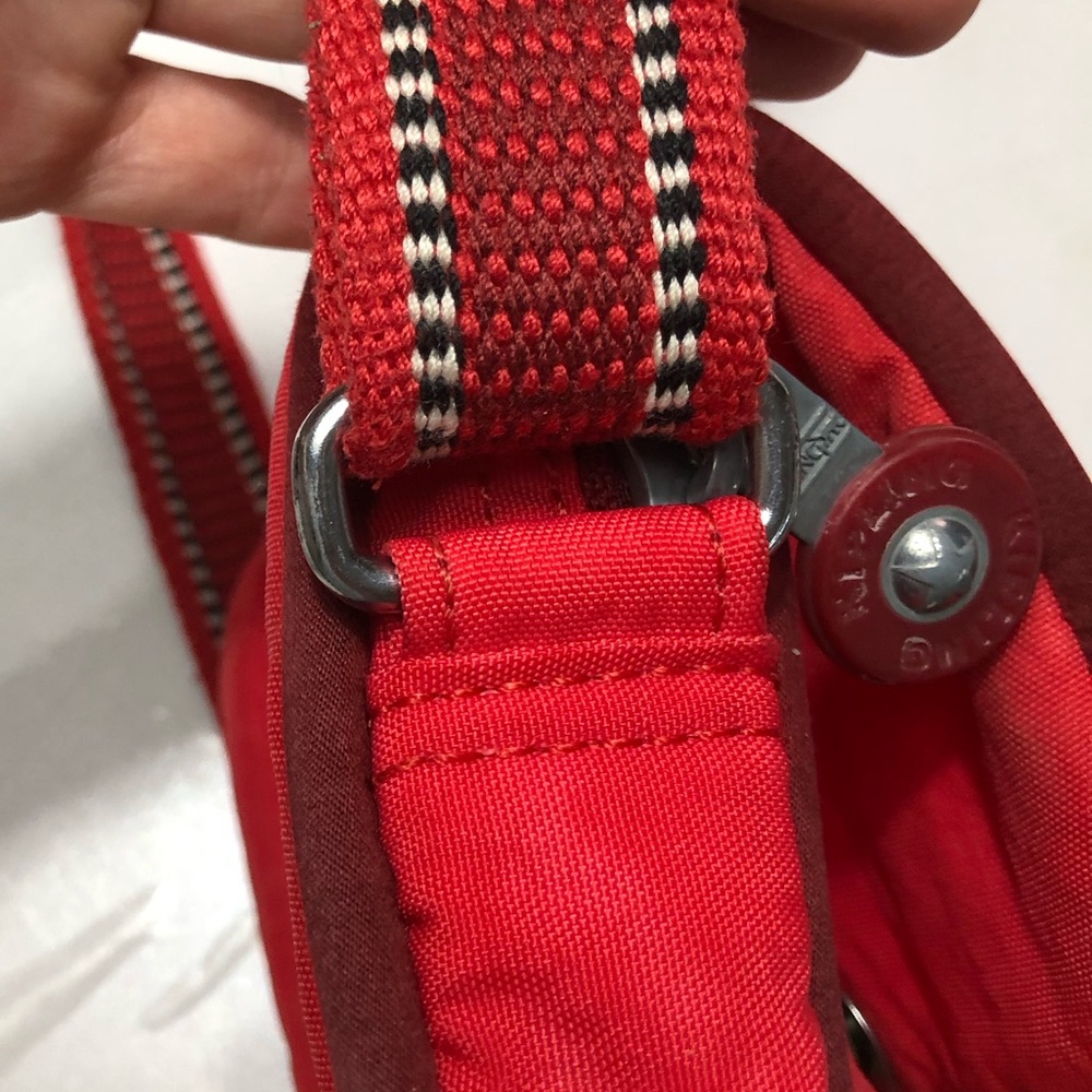 Kipling Small Nylon Red Crossbody Bag With Adjustable Strap Red - Picture 7 of 9